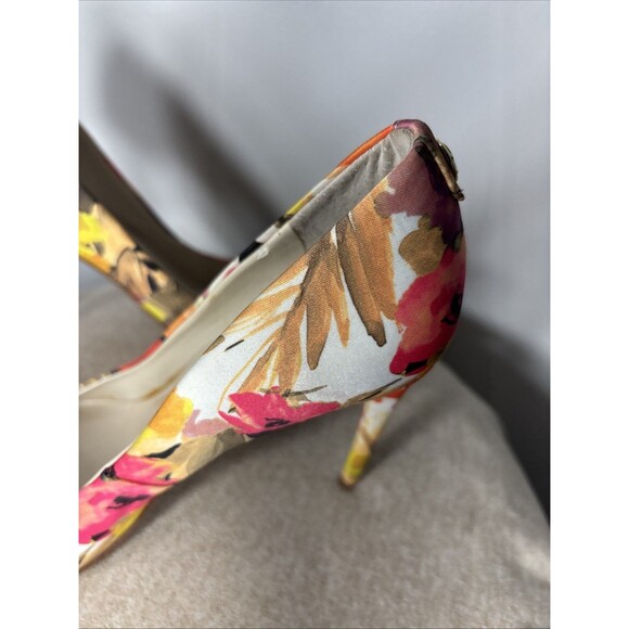Ivanka Trump Womens slipper Floral Stiletto in Heel Orange Yellow Pump Shoe 8M - Picture 6 of 11
